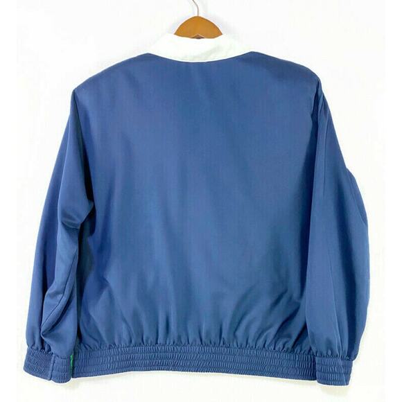 Alfred Dunner Jacket Women's Size 12 Blue White & Green Zip Up Lightweight - Picture 2 of 8